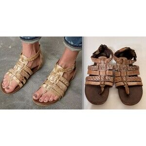Roan by Bed Stu Kaliope Size 8 Leather Gladiator Sandals Distressed Brown Shoes